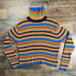 Five Star Multicolor Striped Turtleneck Sweater